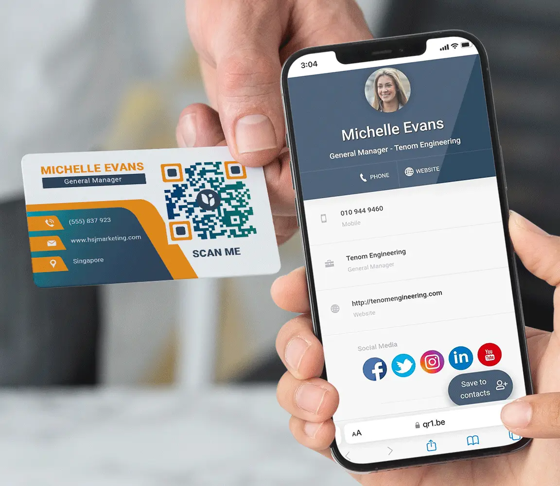 Vcard QR code